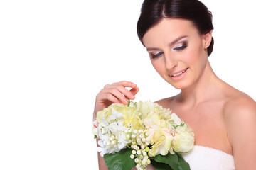 Portrait of a young beautiful bride.