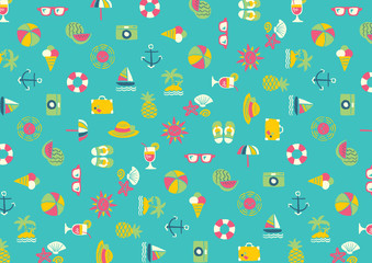 Summer Icon wallpaper - freehand drawing vector illustration