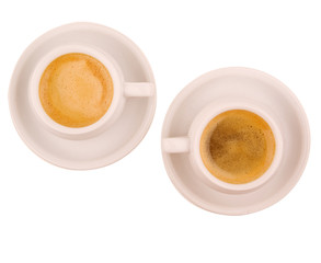 Coffee cup with espresso isolated on white