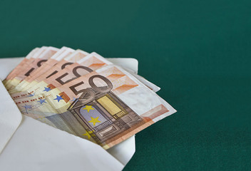 banknotes in an envelope 50 euro