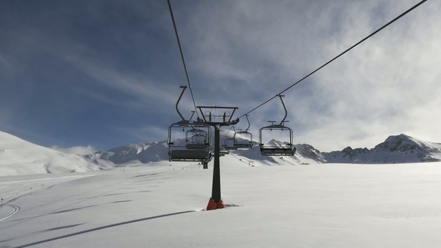 Ski lift in the pyrenees