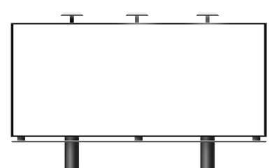 Obraz premium Blank billboard isolated on white background