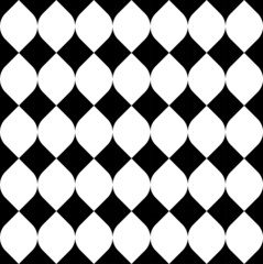 Black and white geometric seamless pattern, abstract background.