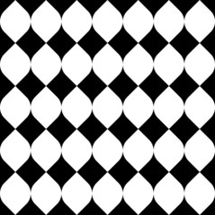 Black and white geometric seamless pattern, abstract background.