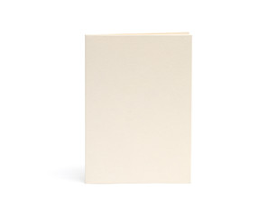 blank beige card on a white