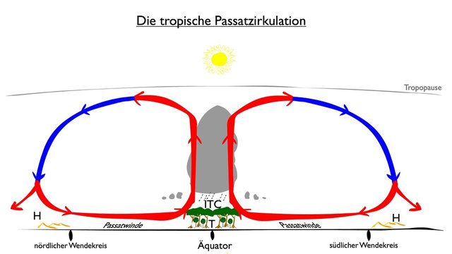 Die tropische Passatzirkulation - einfach