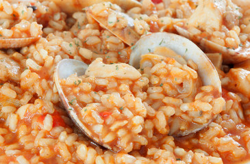 Delicious rice dish with clams