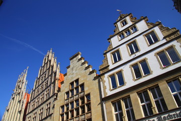 Münster, NRW, Giebelhäuser am Prinzipalmarkt