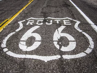 Papier Peint photo autocollant Route 66 Signe de la route 66 sur la route