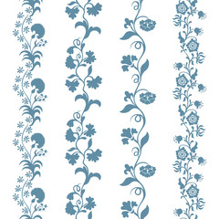 Set seamless trims floral pattern