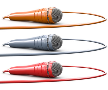 Set of isolated microphones, 3D