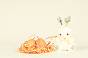 easter bunny with eggs