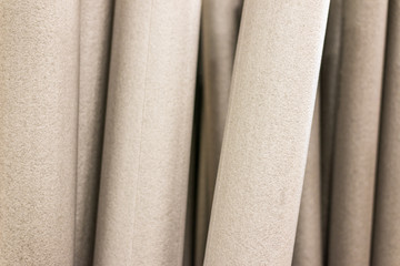 Obraz premium Foam tubes in the warehouse, close up view