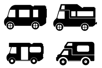 Camping-car en 4 icônes