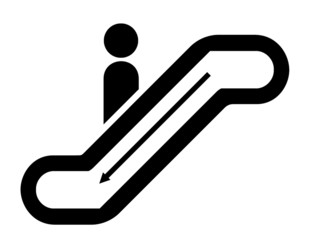 Escalier mécanique qui descend - obrazy, fototapety, plakaty