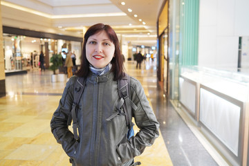 Smiling woman at the Shopping Mall