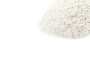 a pound of flour close up on the white