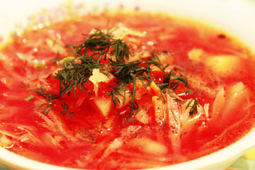 Borsch is a national russian and ukrainian soup