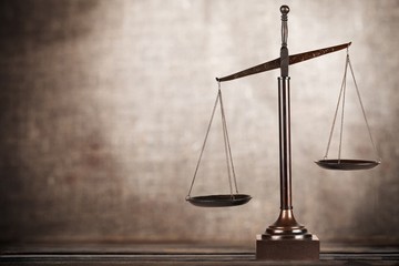 Auction. Judge's hammer on wooden table