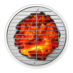empty grill with glowing charcoal