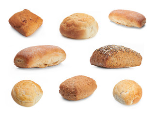 Fresh bread isolated on a white background