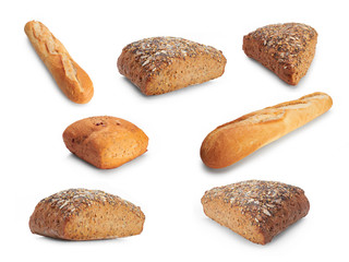 Fresh bread isolated on a white background