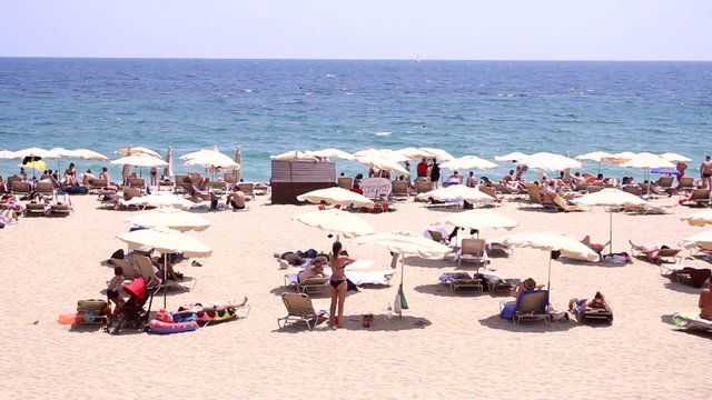 Spain, Barcelona is a beautiful beach sea