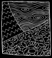 White Outline Zentangle