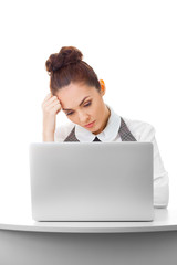 Overworked businesswoman