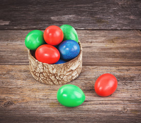 Easter eggs in round box