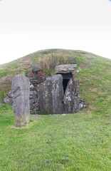 Bryn Celli Ddu prehistoric passage tomb. Entrance shown.