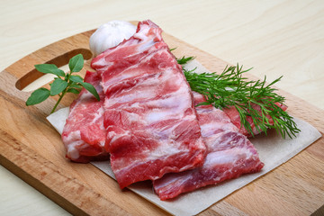 Raw pork ribs