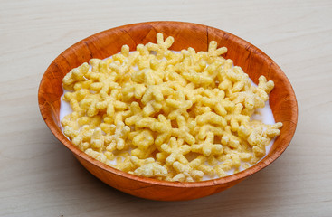 Cereal breakfast with milk