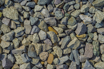Pile of construction rocks with different size and shapes