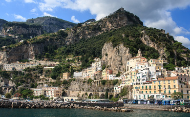 Fototapeta na wymiar Panoramic Positano Town