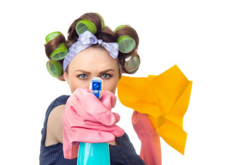 Housewife with rag