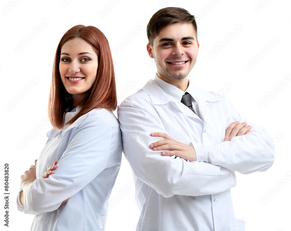 Canvas Prints Medical workers isolated on white