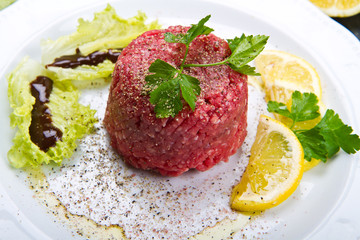 Close up of beef tartar