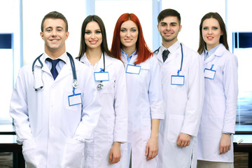 Medical workers in conference room