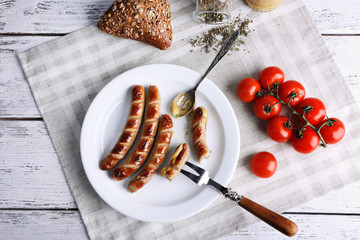 Grilled sausages