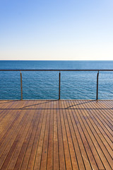 Fototapeta na wymiar Empty ocean viewpoint deck