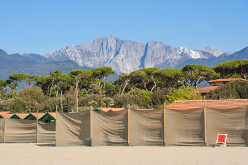 "monte altissimo" mountain of apuan alps viewed from forte dei m