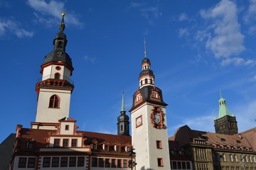 Sicht auf das alte Rathaus von Chemnitz
