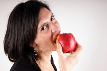 Woman with apple