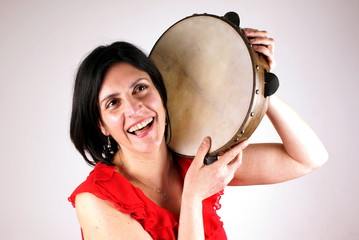 Woman with tambourine