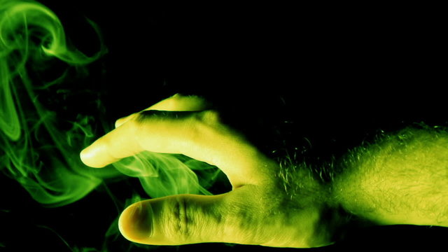 Mystical Hand with Green Smoke