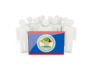People with flag of belize