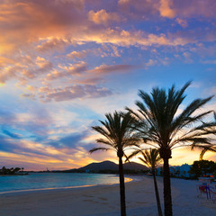 Obraz premium Alcudia Majorca at sunset on the beach Mallorca