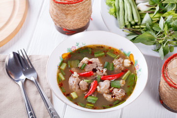 sour and spicy pork ribs soup,Northeast ..Thai food