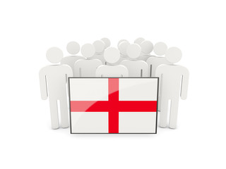 People with flag of england